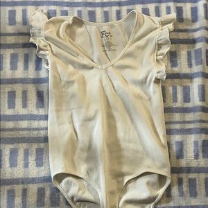 Kids White Ruffled One Piece